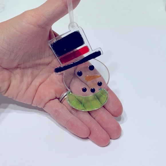 Snowman lucite ornament - Picture 12 of 14